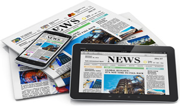 news articles on tablet