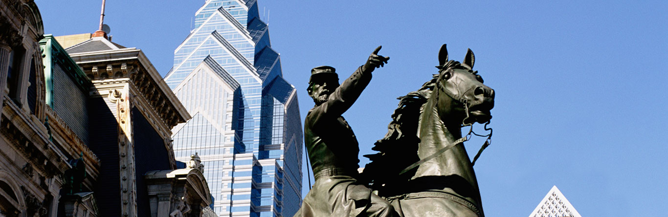 bronze statue in city downtown